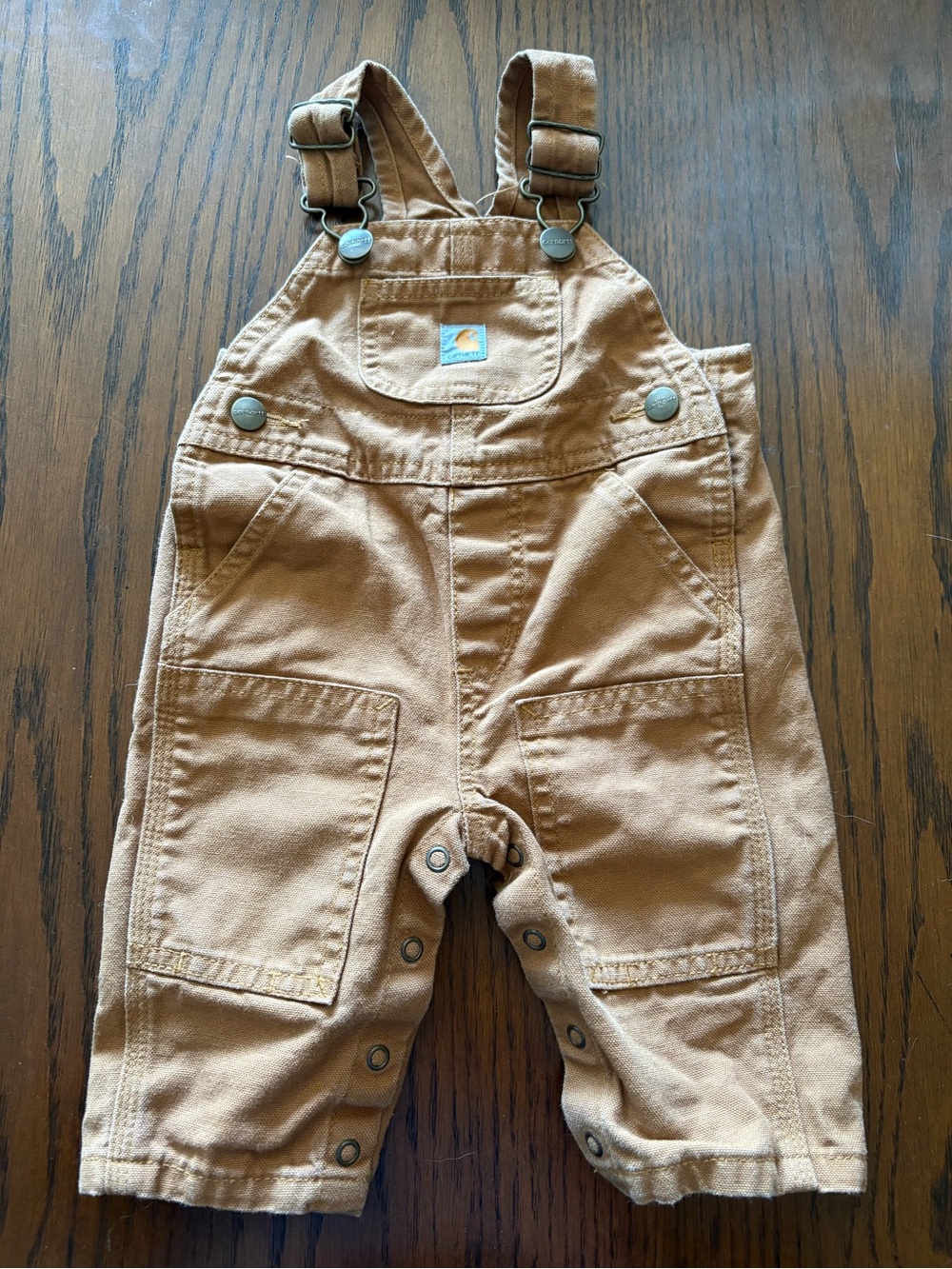 Carhartt Kids' Tan Canvas Overalls with Pockets